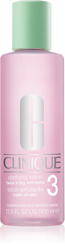 Clinique 3 • Clarifying lotion • matin et soir • 400 ml • Senza Scatola