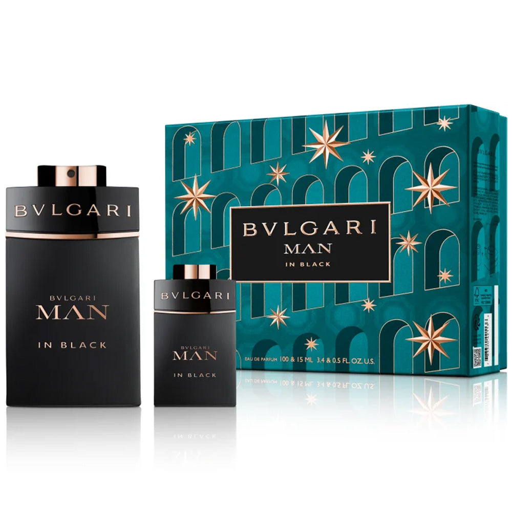 Set Bulgari Man in Black • Eau de Parfum • 100ml+15ml • per uomo • cofanetto regalo