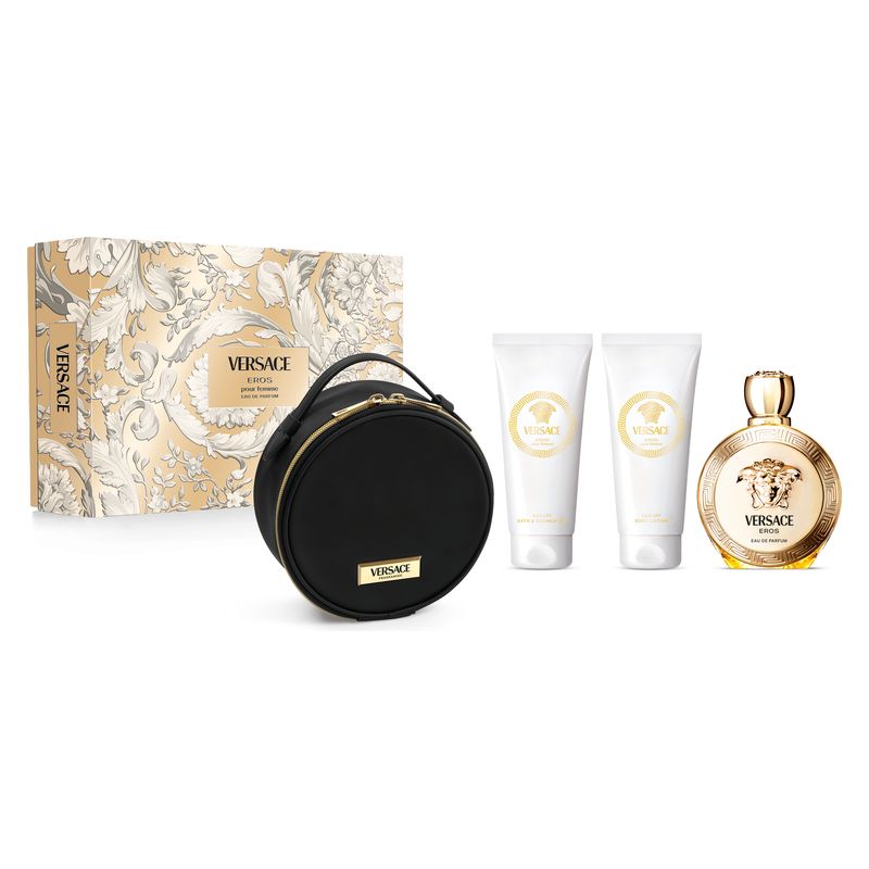 Versace• Cofanetto •Eros Pour Femme• 100ml EDP+100ml Shower Gel+100ml Body Lotion+Travel Bag