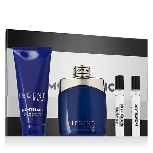 Cofanetto Montblanc•  Legend Blue• profumo  100ml edp+ 2x7,5 ml edp+ gel douche 100ml