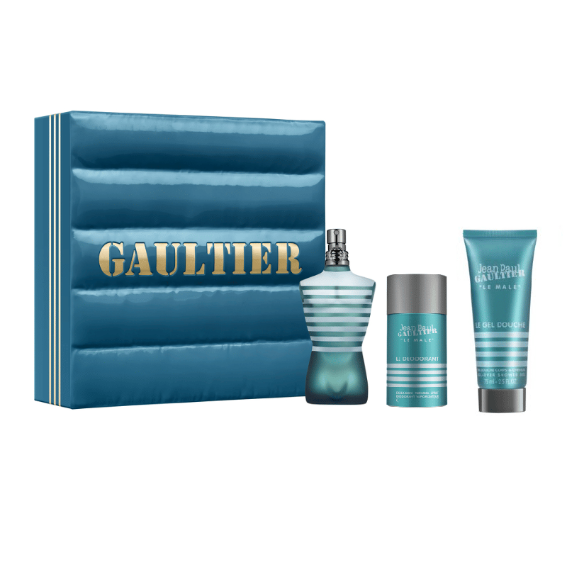 JPG Le Male 125ml Eau de Toilette + 50ml Shower Gel + 75ml Deodorante • Cofanetto Regalo