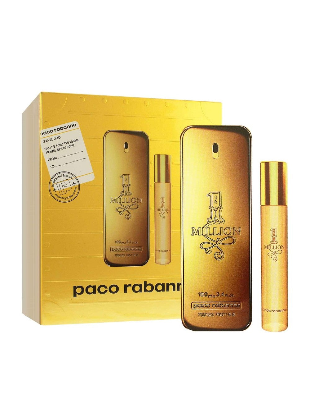 Set • Paco Rabanne • One Million • 100ml Eau de Toilette+20ml Eau de Toilette • uomo