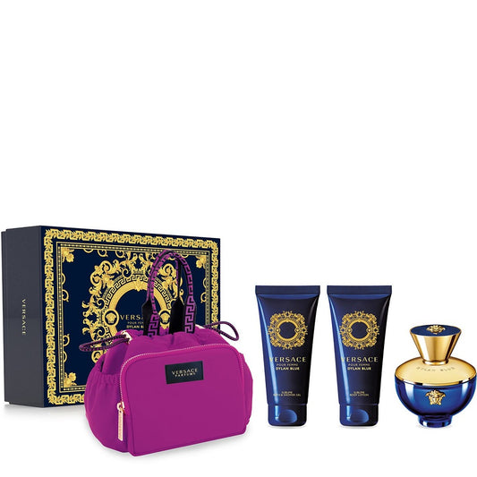 SET• Versace Dylan Blue •Pour Femme • Eau de Parfum da donna 100ml edp+100ml shower gel +100ml body lotion+ Bag