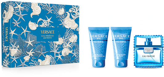 Versace•  Eau Fraiche•  Pour Homme• Perfumed bath e shower gel 50 ml•  after shave balm•  Eau De Toilette 50 ml
