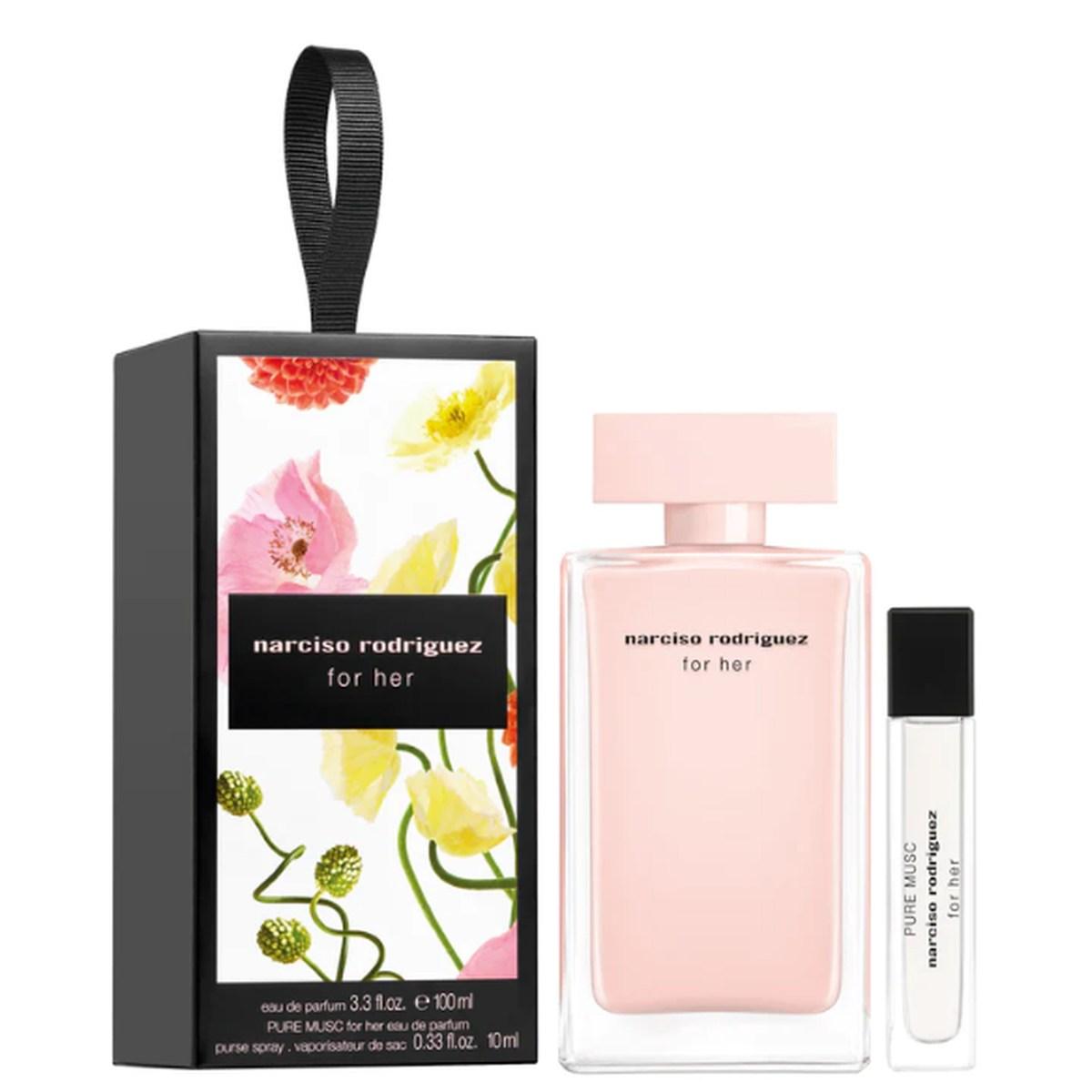 Set • Narciso Rodriguez • For Her • 100ml Eau de Parfum + 10ml Pure Musc • Cofanetto Regalo