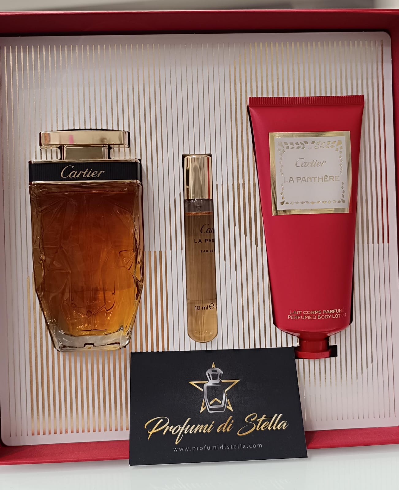 SET • Cartier La Panthere 75 ML parfum + 10ML edp + bl 100 ml