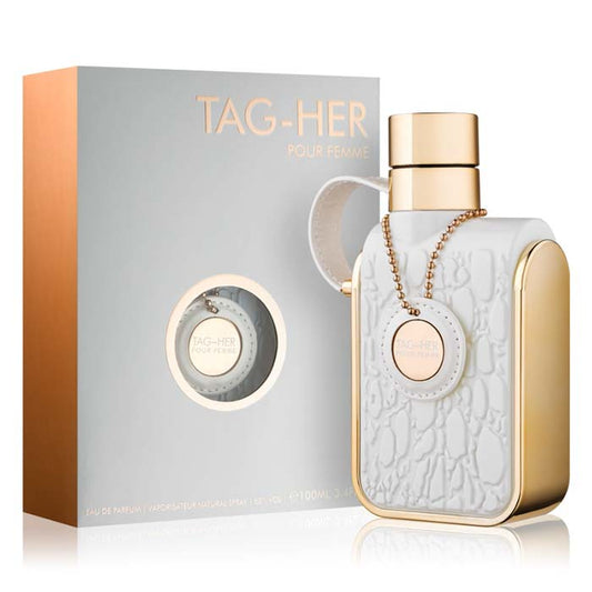 Chiudi gli occhi e immaginati un giardino fiorito pieno dei fiori più splendidi.  Proprio questo è il profumo dello spray corpo da donna Armaf Tag Her che con le sue note floreali illuminerà giocosamente ogni giornata, profumo floreale profumo orientale per la donna moderna del XXI secolo profumo adatto all’uso quotidiano